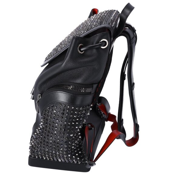 Christian Louboutin Explorafunk Studded Backpack 3175044 Black Red - Picture 3 of 8